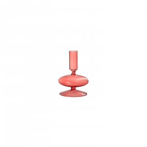 SMALL PINK GLASS CANDLE HOLDER